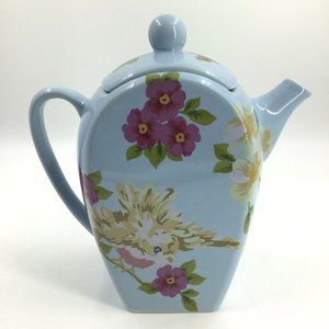 Songbird Garden by Rosie B Farmer Blue Floral Coffee Teapot Excellent Condition!